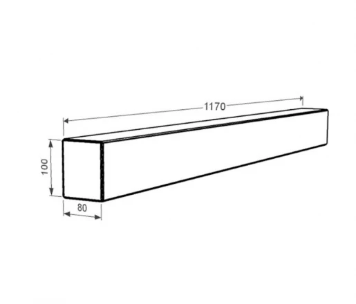 Размеры Брус для цветника и гробницы 1170x100x80 боковой с полированными фасками из мрамора Волокас br-vol-pf-117-10-08