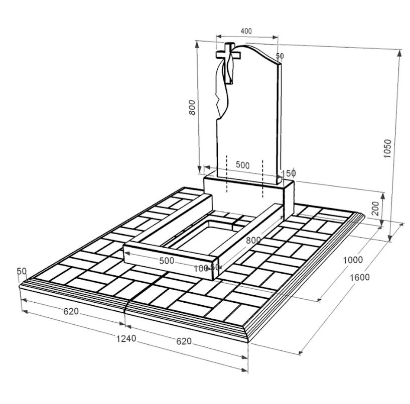 Розміри Гранітний пам'ятник з хрестом різьблена робота одинарний із чорного граніту Коростишів з плащаницею різьблений к2-kor-pf-80-40-05-142-pbd1