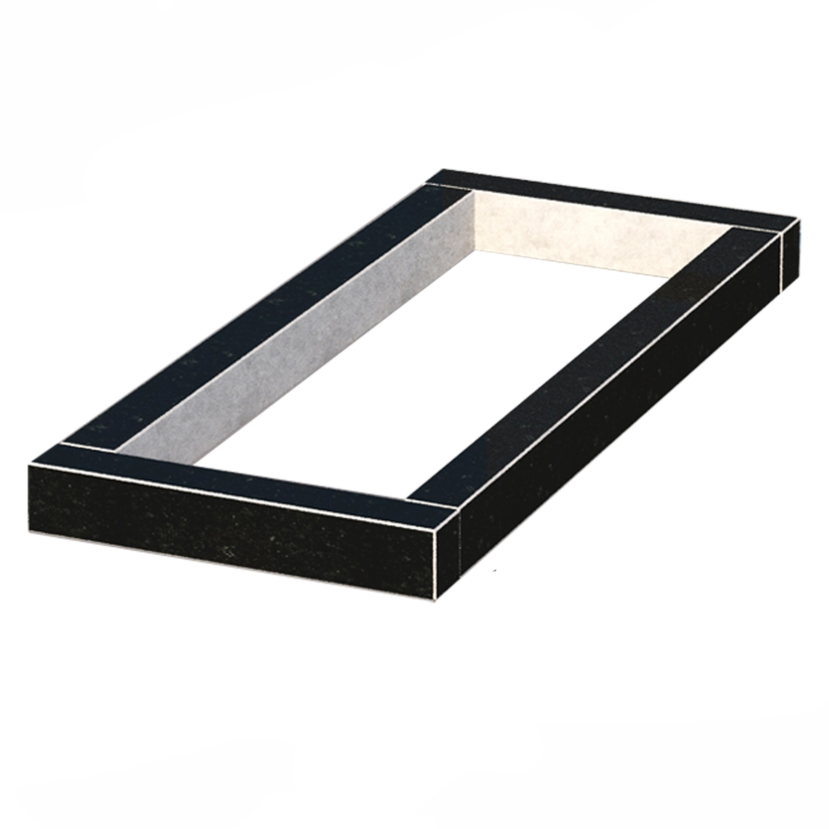 Основне Квітник для пам'ятника чорного кольору 1360x600x100 з граніту серія Базіс із неполірованими фасками Коростишівського кар'єру cv-kor-npf-1360-600-Bazys-4