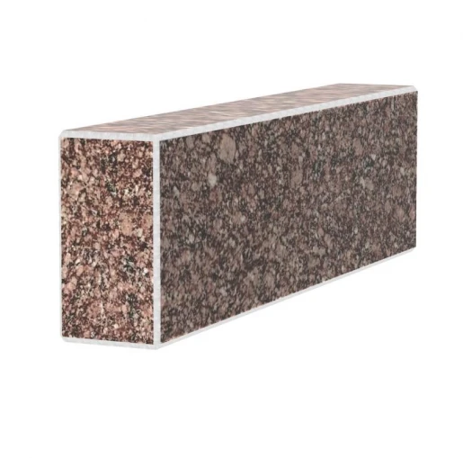 Короткий брус для квітника та гробниці 350x100x50 з граніту лицьовий (тильний) із неполірованими фасками з Токівського граніту br-tok-npf-35-10-05