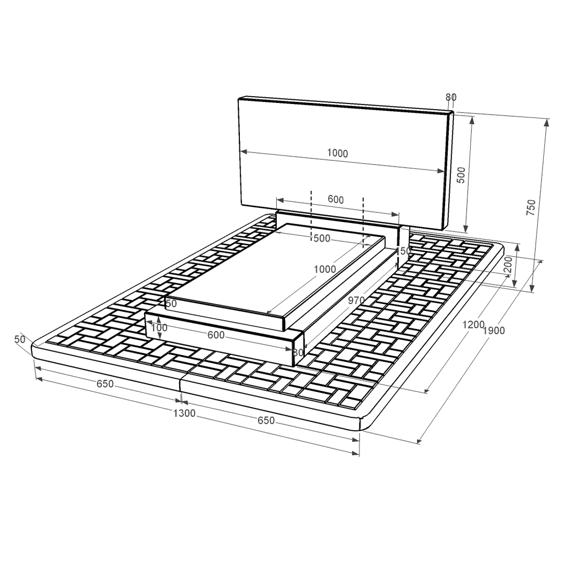 Розміри Гранітний пам'ятник для жінок одинарний із чорного граніту Коростишів без різьблених робіт к12-kor-npf-50-100-08-001-pbd2