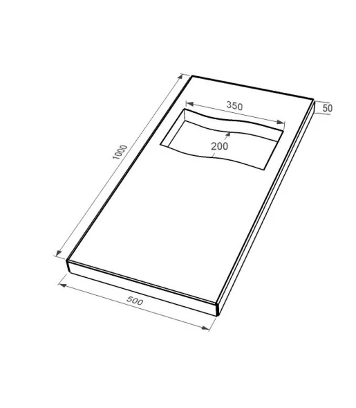 Размеры Надгробная плита с вырезанным флагом 1000x500x50 из гранита Коростышевского карьера с неполированными фасками плита Флаг pl-kor-npf-npt-100-50-05-PRAPOR