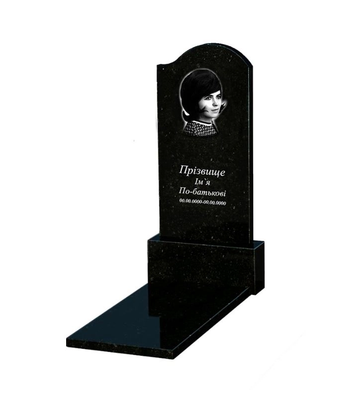 Основное Памятник из гранита от производителя Украина одинарный из черного гранита Коростышев с волной резной к7-kor-pf-120-60-08-011-r