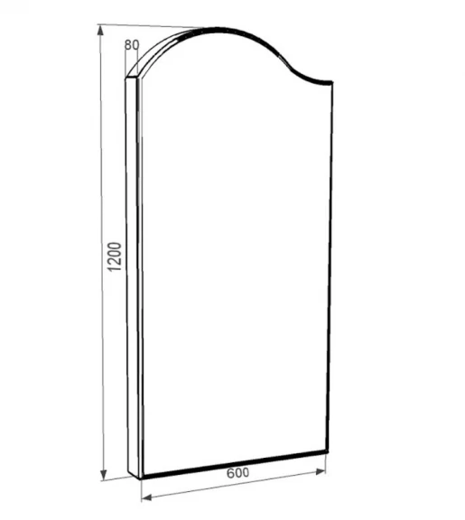 Размеры Стела памятника высокая 1200x600x80 из гранита одинарная с полированными фасками Букинского карьера левая st-buk-pf-120-60-08-011-l