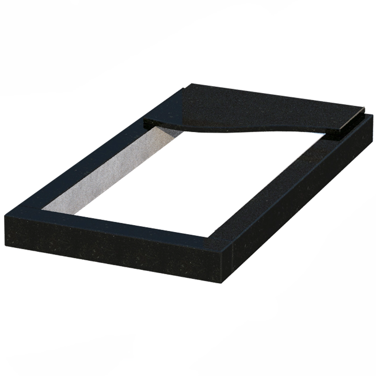 Основное Цветник на могилу элитный 1280x700x100 из гранита серия Базис с полированными фасками Коростышевского карьера cv-kor-pf-1280-700-3-volna-1-st