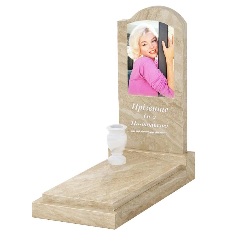 Основне Мармуровий пам'ятник вертикальний з мармуру Дайна к12-dan-pf-100-50-08-011-r