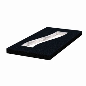 Основное Надгробная плита на кладбище 1000x500x50 из гранита Букинского карьера с полированными фасками Полоса правая pl-buk-pf-pt-100-50-05-POLOSA-r