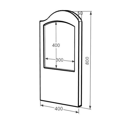 Розміри Стела пам'ятника шириною 40 см 800x400x50 з мармуру вертикальна з полірованими фасками із мармуру Волокас права st-vol-pf-80-40-05-011-r