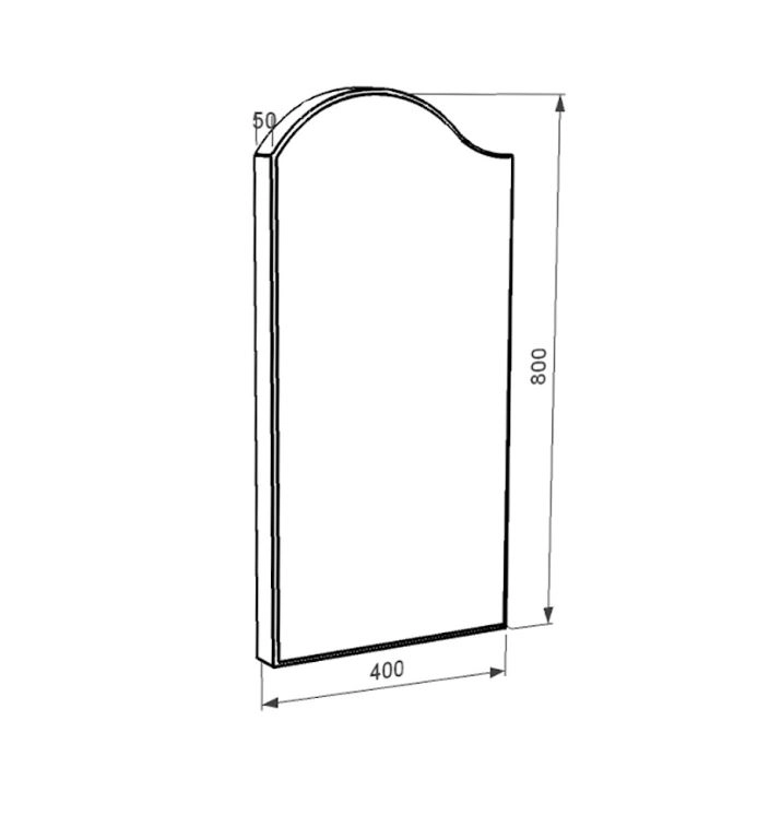 Розміри Стела пам'ятника із неполірованими фасками 800x400x50 з граніту одинарна Коростишівського кар'єру ліва st-kor-npf-80-40-05-011-l