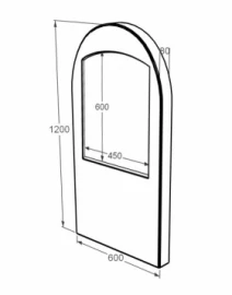 Размеры Стела памятника элитная 1200x600x80 из мрамора вертикальная с полированными фасками из мрамора Дайна st-dan-pf-120-60-08-006