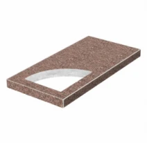 Надгробная плита 800x400x50 из Токовского гранита с неполированными фасками Уголок правая pl-tok-npf-pt-80-40-05-KUT-R