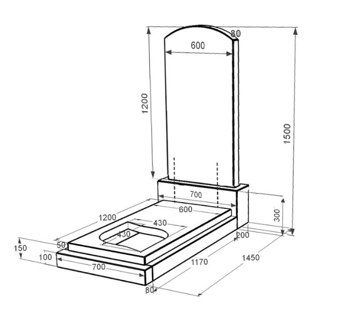 Розміри Гранітний пам'ятник на кладовище широкий одинарний із чорного граніту Коростишів з листом різьблена робота к13-kor-pf-120-60-08-009