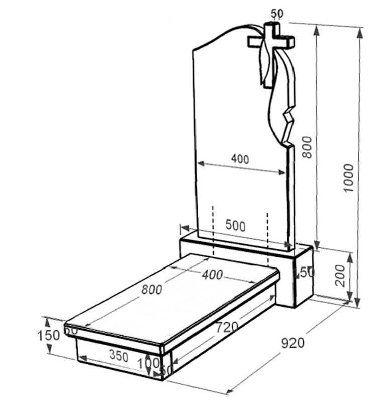 Розміри Гранітний пам'ятник надгробок жіночий одинарний із чорного граніту Коростишів з хрестом та плащаницею різьблений к10-kor-pf-80-40-05-142-r