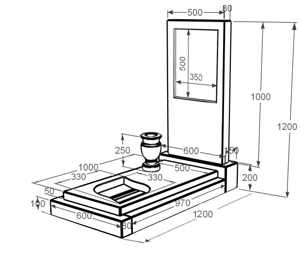 Розміри Пам'ятник із мармуру стела 100х50 см одинарний з білого мармуру Волокас з листом різьблена робота к13-vol-pf-100-50-08-001