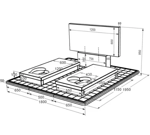 Розміри Пам'ятник на могилу із граніту чорного кольору подвійний із граніту Коростишів з серцем різьблена робота к20-kor-pf-60-120-08-001-pbd3