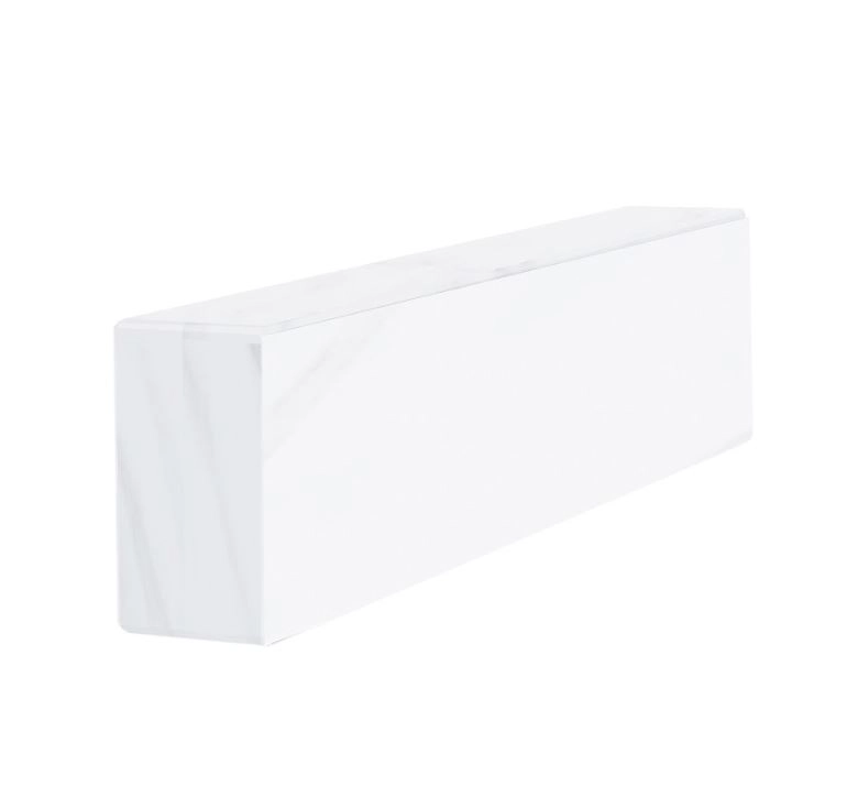 С других сторон Брус для цветника и гробницы белого цвета 450x100x50 из мрамора лицевой (тыльный) с полированными фасками из мрамора Волокас br-vol-pf-45-10-05