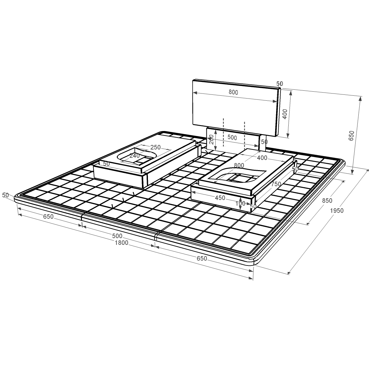Розміри Гранітна плита на могилу з листом різьблена робота подвійна із чорного граніту Коростишів к22-kor-npf-40-80-05-001-pbd3