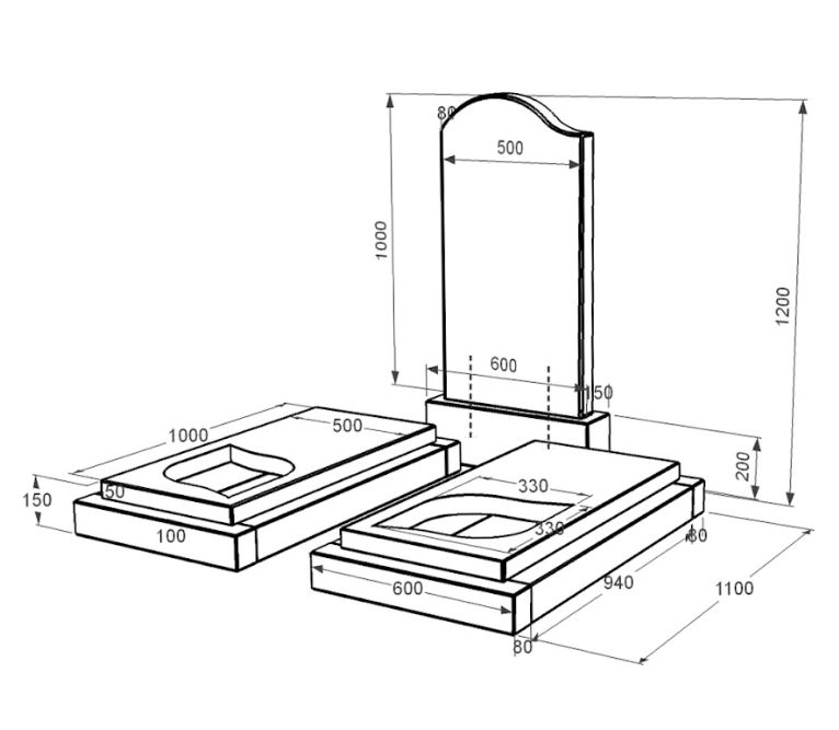 Розміри Пам'ятник із граніту з 2 надгробками подвійний із чорного граніту Коростишів з листом різьблена робота к22-kor-npf-100-50-08-011
