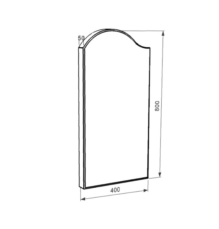 Розміри Стела пам'ятника ліва 800x400x50 з граніту одинарна із неполірованими фасками Букинського кар'єру st-buk-npf-80-40-05-011-l