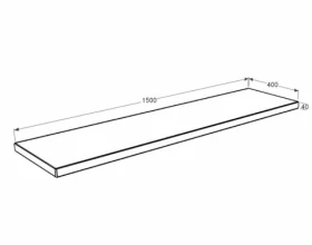 Розміри Підвіконня граніт шириною 40 см 1500x400x40 Капустинського кар'єру pdv-kap-pf-150-40-04
