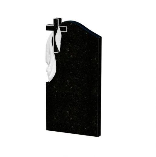 Стела на кладбище левая 800x400x50 из гранита вертикальная с полированными фасками Коростышевского карьера st-kor-pf-80-40-05-142-l