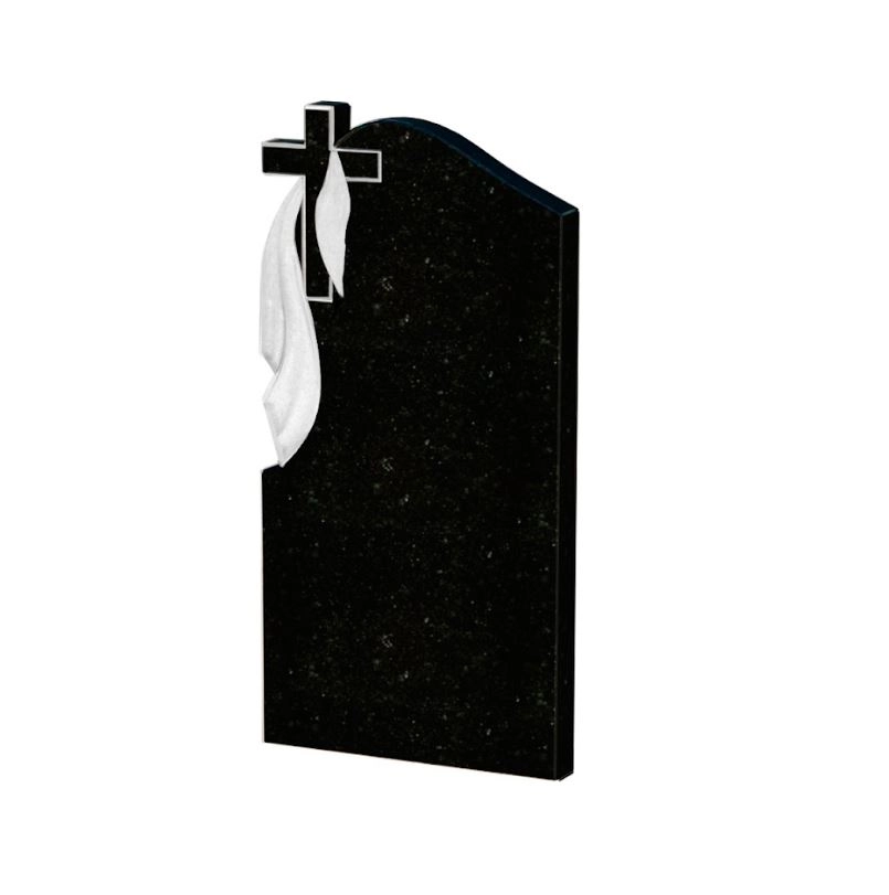 Основное Стела на кладбище левая 800x400x50 из гранита вертикальная с полированными фасками Коростышевского карьера st-kor-pf-80-40-05-142-l