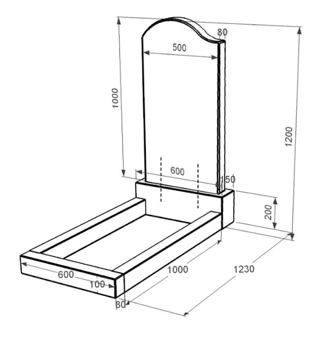Размеры Памятник из гранита производство Украина одинарный из черного гранита Коростышев с волной резной к2-kor-npf-100-50-08-011