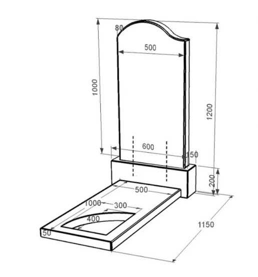 Размеры Памятник из гранита для сына одинарный из черного гранита Коростышев с вырезанным уголком к9-kor-npf-100-50-08-011