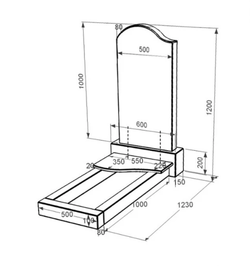Розміри Гранітний пам'ятник батькові одинарний із чорного граніту Коростишів з хвилею різьблений к3-kor-npf-100-50-08-011