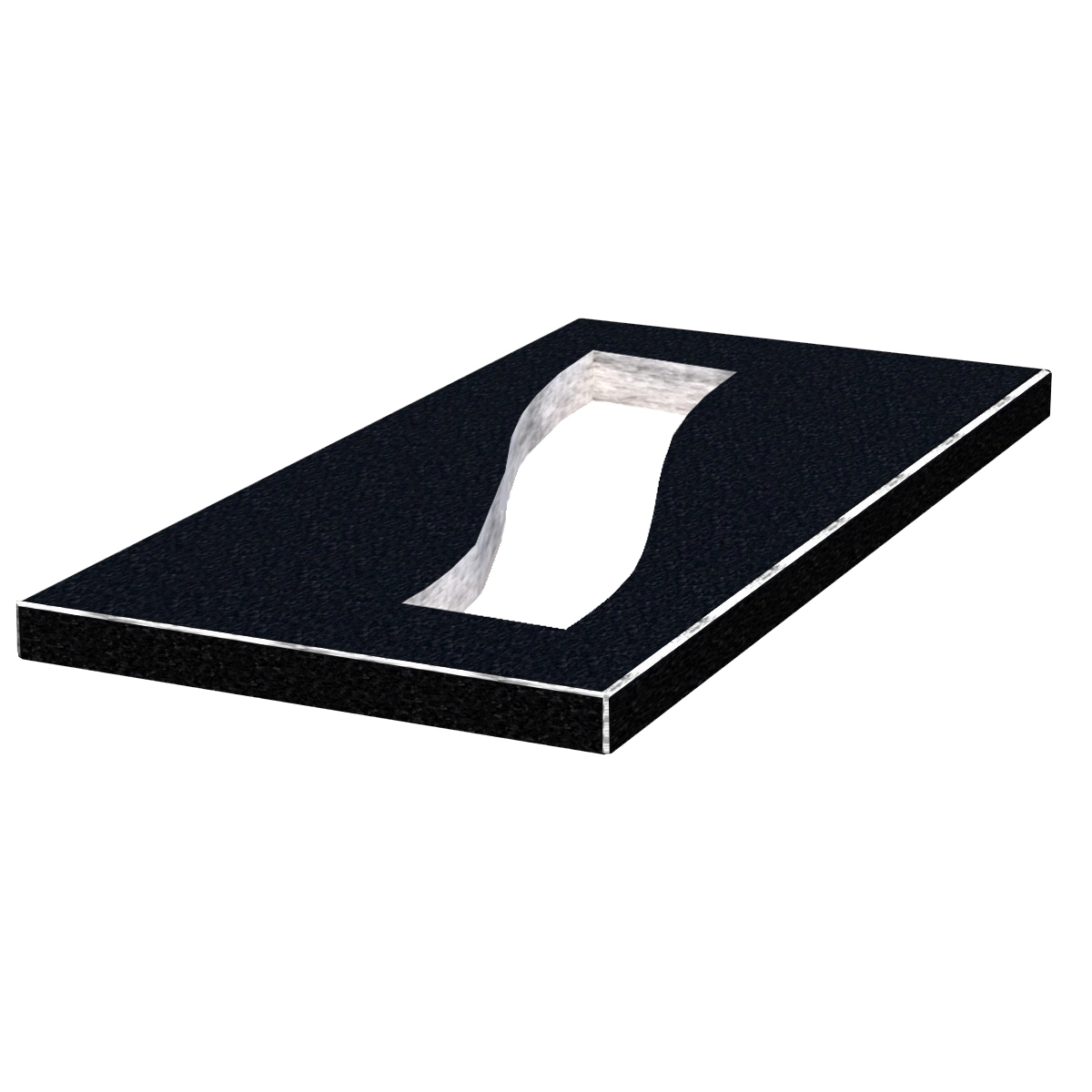 Основне Надгробна плита довжиною 120 см 1200x600x50 з граніту Букинського кар'єру із неполірованими фасками Смуга ліва pl-buk-npf-pt-120-60-05-POLOSA-l