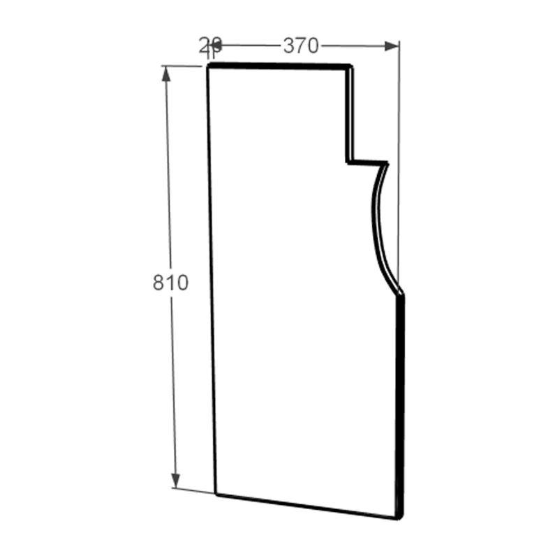 Размеры Пластина накладка на памятник для портрета и надписей фигурная 370x810x20 с Ивано-Долинского карьера ptk-baz-pf-pt-81-37-02-142-r