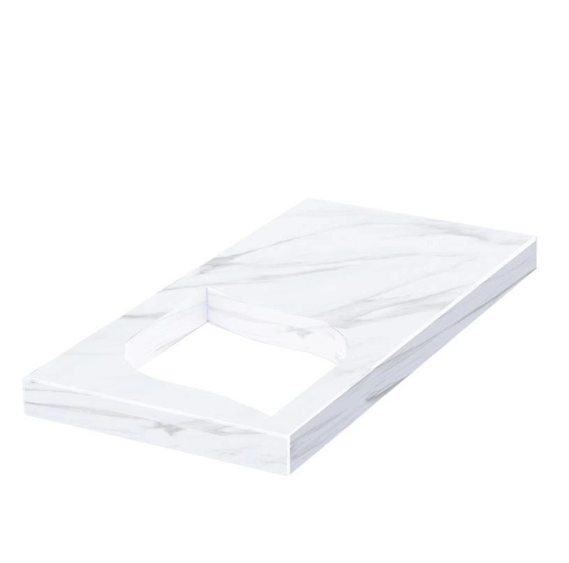 Основне Надгробна плита білого кольору 800x400x50 із мармуру Волокас з полірованими фасками серія Лист ліва pl-vol-pf-pt-80-40-05-LISTOK-l