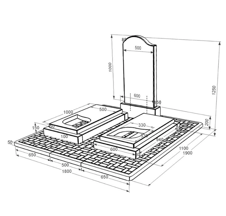 Размеры Памятник на могилу из гранита с листом резная работа двойной из черного гранита Коростышев к22-kor-npf-100-50-08-011-l-pbd2