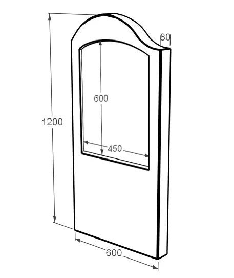 Размеры Цветная стела памятника на могилу 1200x600x80 вертикальная с полированными фасками из мрамора Дайна левая st-dan-pf-120-60-08-011-l