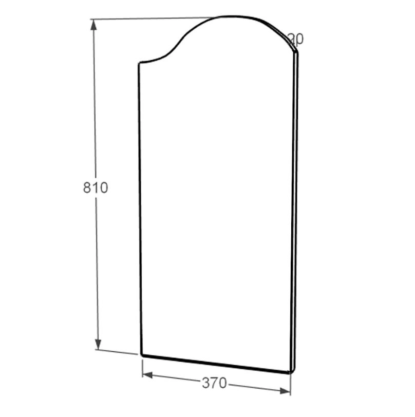 Размеры Плита вставка на памятник для портрета и надписей правая 370x810x20 фигурная с Ивано-Долинского карьера ptk-baz-pf-pt-81-37-02-011-r