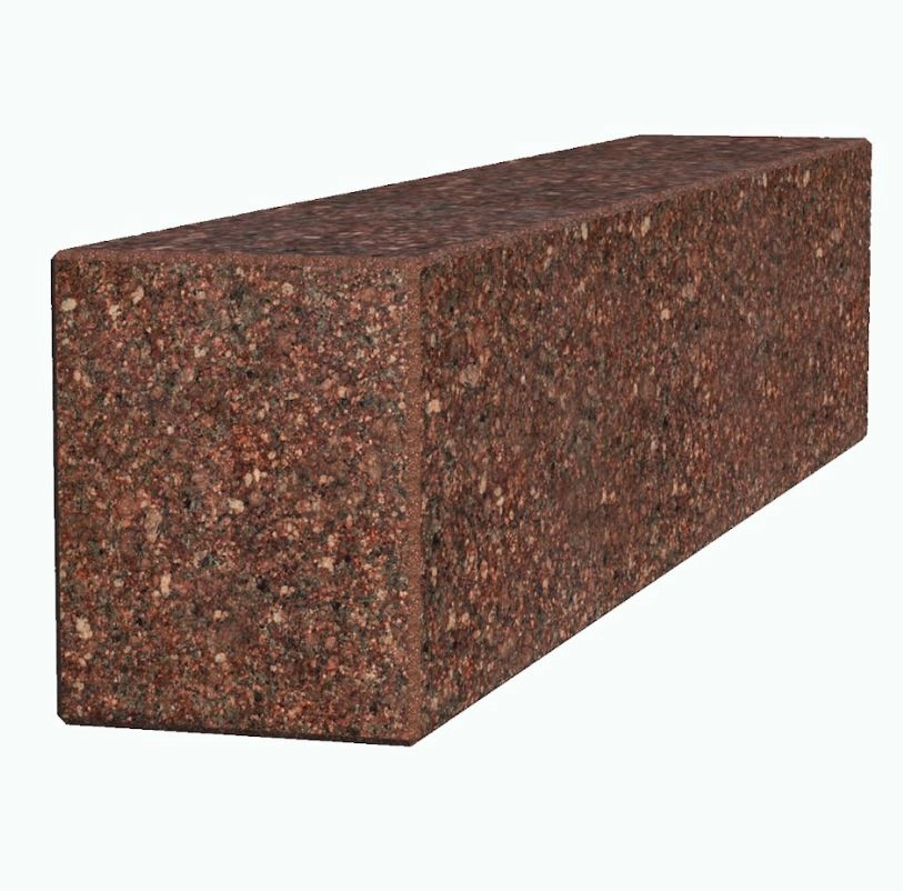 Основне Брус для квітника та гробниці з Токівського граніту 500x100x80 лицьовий (тильний) з полірованими фасками br-tok-pf-50-10-08