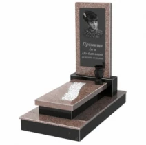 Гранітний пам'ятник з вирізаною смугою одинарний з граніту Токівський Коростишевський к23-tok-kor-npf-80-40-05-001-ck