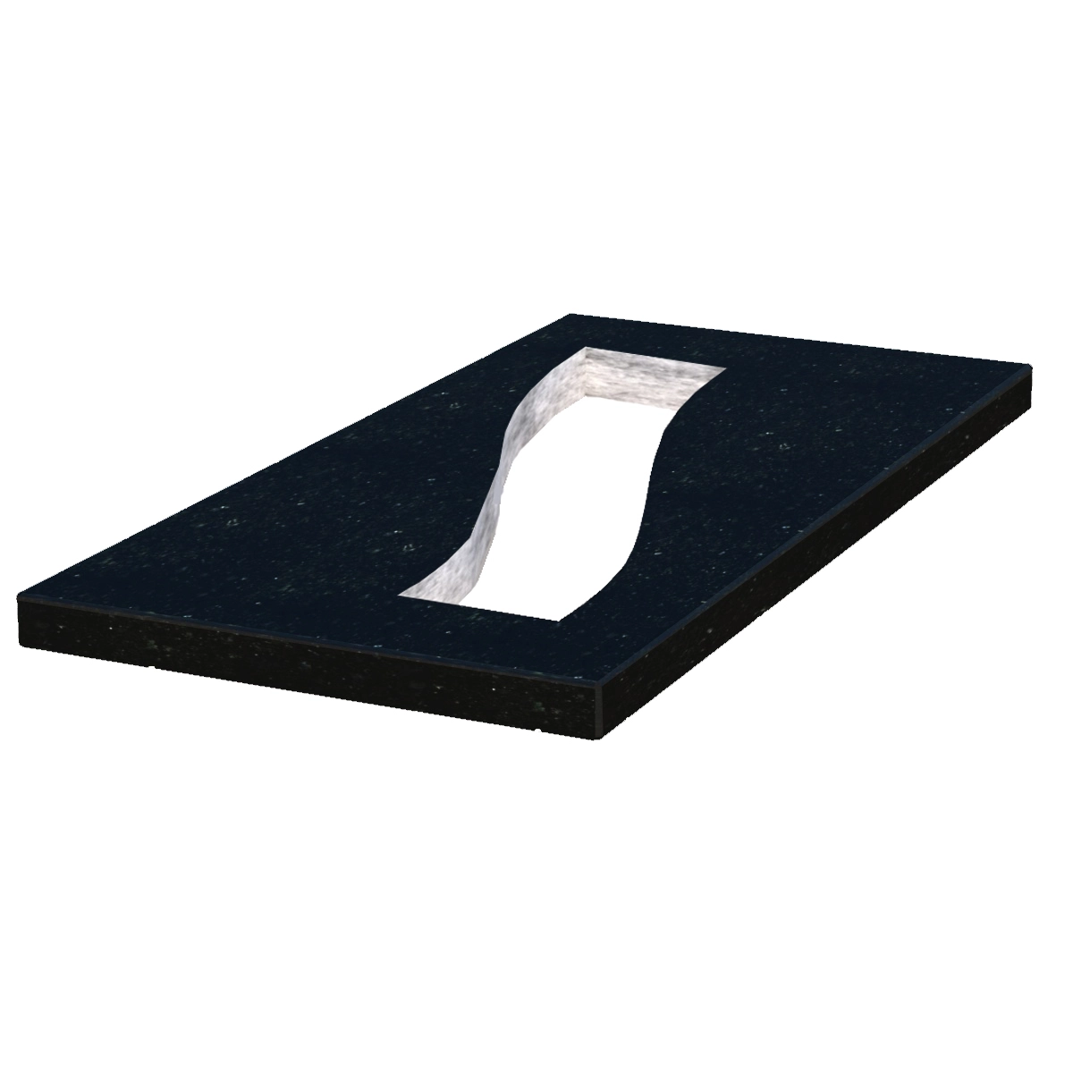 Основное Надгробная плита большая 1200x600x50 из гранита Коростышевского карьера с полированными фасками Полоса левая pl-kor-pf-pt-120-60-05-POLOSA-l