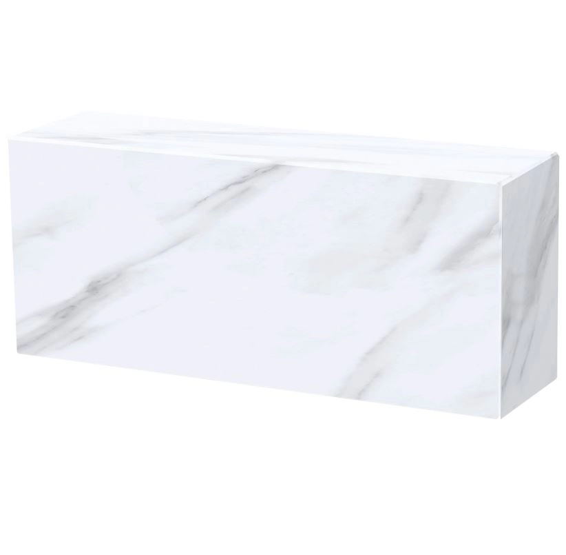 Основне Постамент для пам'ятника на могилу білого кольору 700x300x200 з полірованими фасками із мармуру Волокас tb-vol-pf-70-30-20