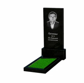 Основное Памятник из гранита стела 120х60 см одинарный из черного гранита Коростышев с волной резной к4-kor-pf-120-60-08-001