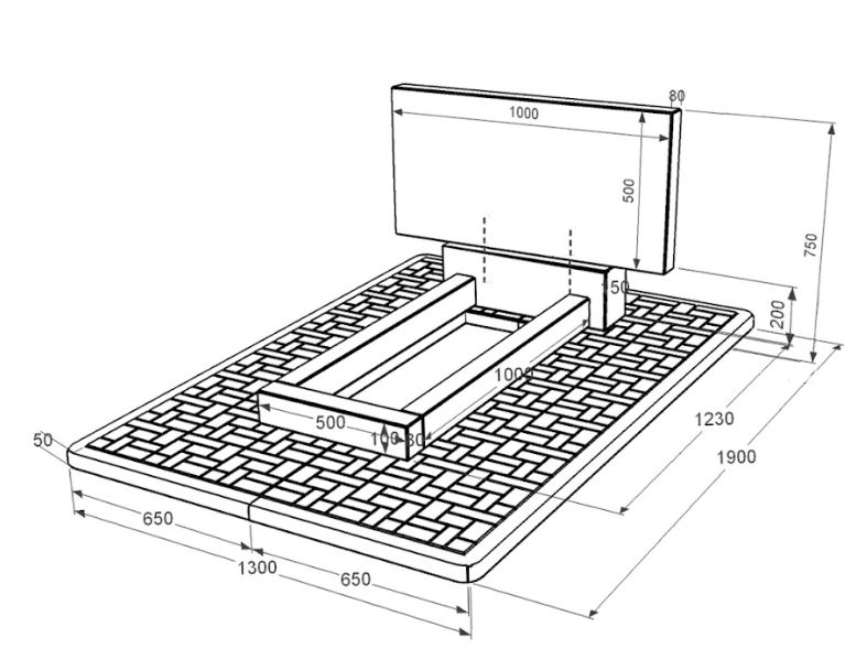 Розміри Гранітний пам'ятник неполіровані фаски одинарний із чорного граніту Коростишів без різьблених робіт к1-kor-npf-50-100-08-001-pbd2