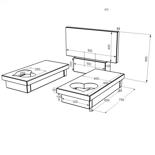 Размеры Гранитный памятник семейный двойной из черного гранита Коростышев с сердцем резная работа к20-kor-npf-40-80-05-001