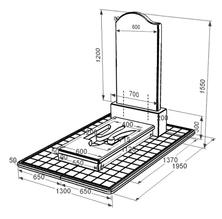 Размеры Памятник на кладбище из гранита с Трезубом резным одинарный из черного гранита Коростышев к8-kor-pf-120-60-08-011-l-pbd3