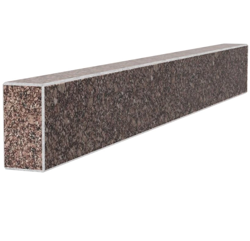 Основне Брус для квітника та гробниці 920x100x50 з граніту бічний із неполірованими фасками з Токівського граніту br-tok-npf-92-10-05