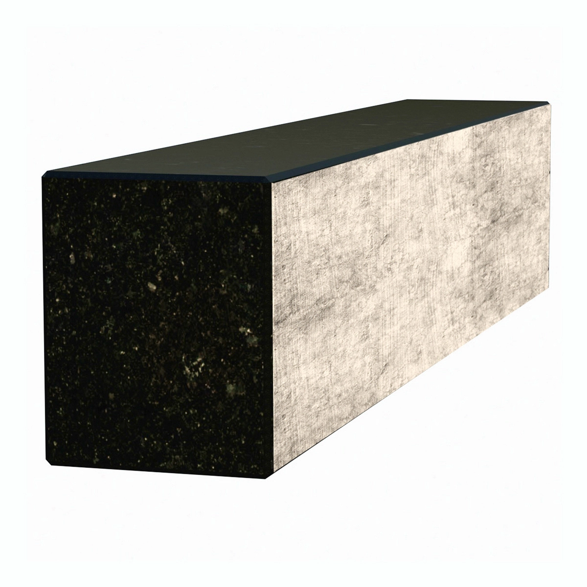 З інших боків Брус для квітника на могилу товщиною 80 мм з граніту лицьовий з полірованими фасками Коростишівського кар'єру br-kor-pf-40-10-08