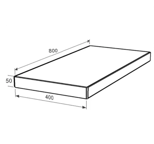 Розміри Надгробна плита кольорова 800x400x50 з мармуру Дайна з полірованими фасками серія Базіс рівностороння pl-dan-pf-pt-80-40-05