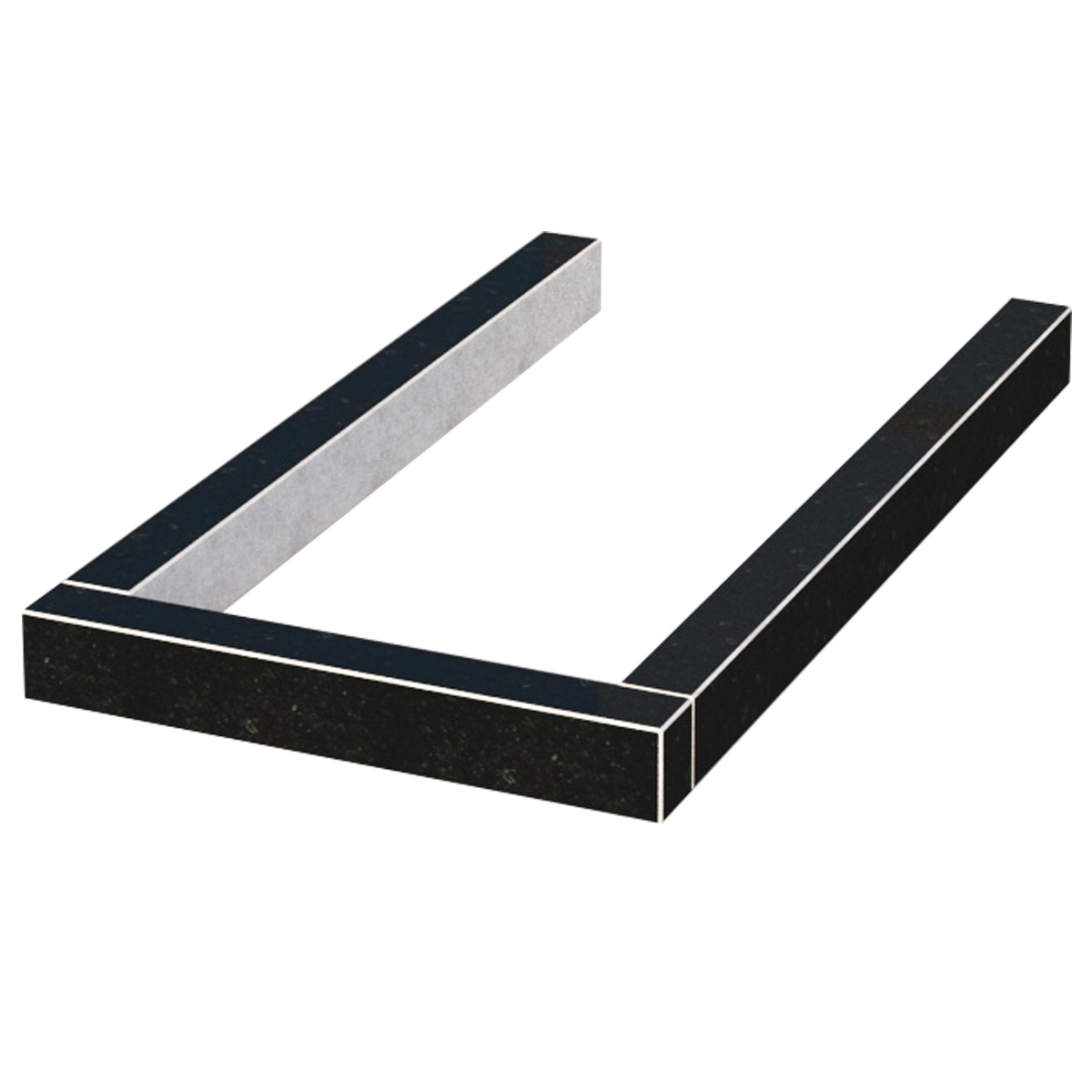 Основне Квітник на могилу великого розміру 1280x700x100 з граніту серія Базіс із неполірованими фасками Коростишівського кар'єру cv-kor-npf-1280-700-Bazys