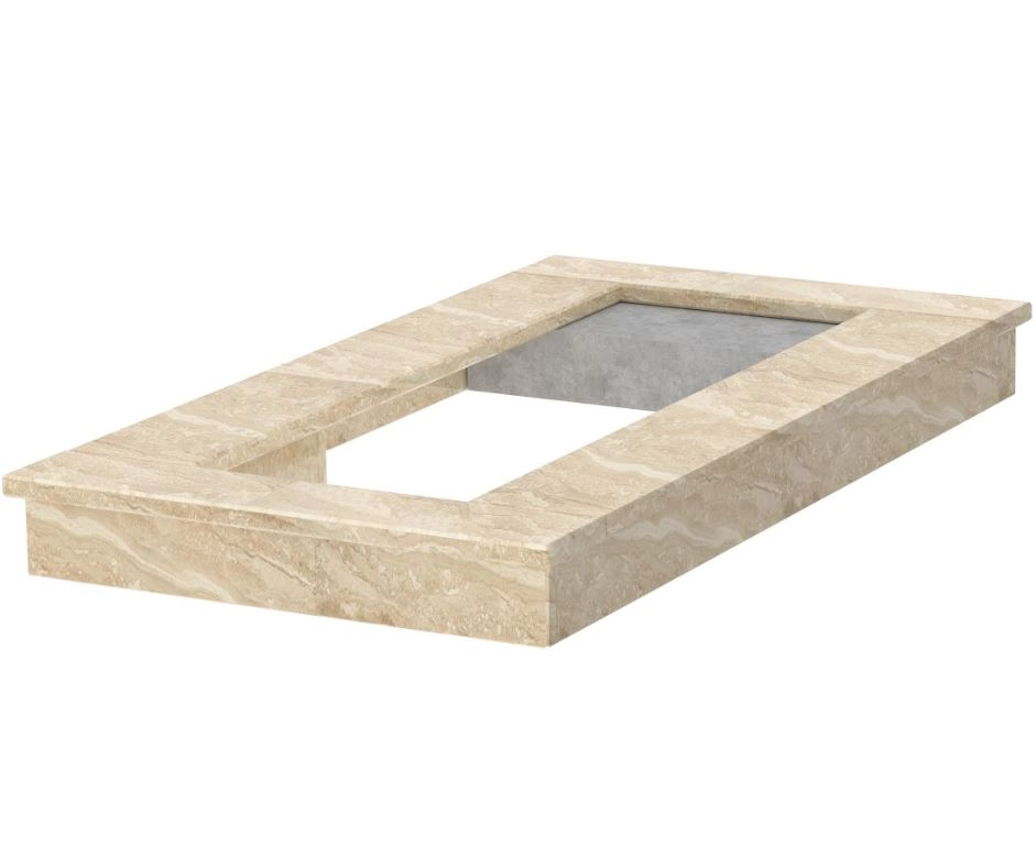 Основне Цоколь на могилу на кладовище з бежевого мармуру Дайна ck-dan-pf-168-90-15