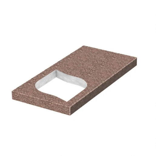 Надгробна плита коричнева 800x400x50 з Токівського граніту з полірованими фасками Лист ліва pl-tok-pf-pt-80-40-05-LISTOK-l