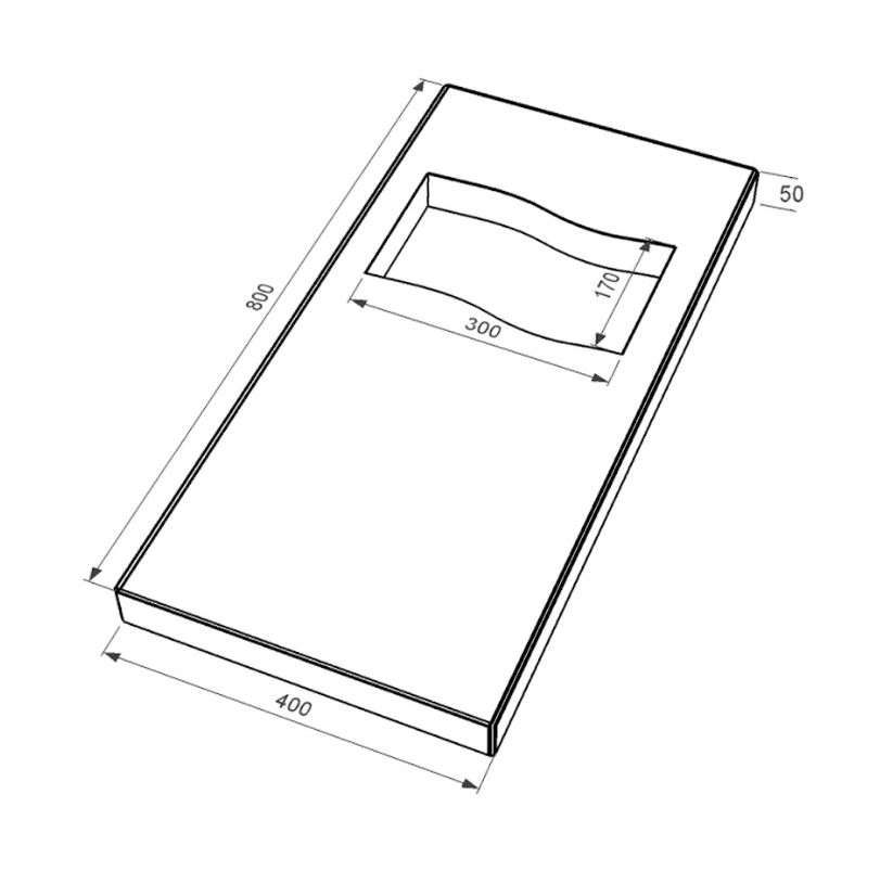 Розміри Надгробна плита з вирізаним прапором 800x400x50 з граніту Букинського кар'єру з полірованими фасками плита Прапор pl-buk-pf-pt-80-40-05-PRAPOR